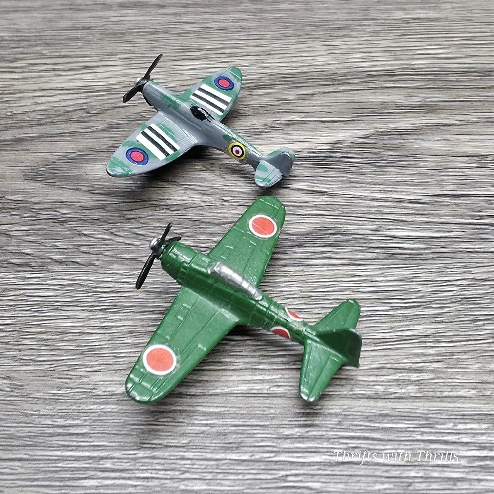 Vintage‎ Mini Diecast Planes By Tooties Toy - SPITFIRE & ZERO War Planes